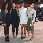 "Refused entry: Zalika Miller (far left) pictured with her friends Reisha (center left), Tasha (center right) and Lin Mei (right). Reisha and Tasha were allegedly told they were "overweight" and "too dark" to enter DSTRK Night Club."