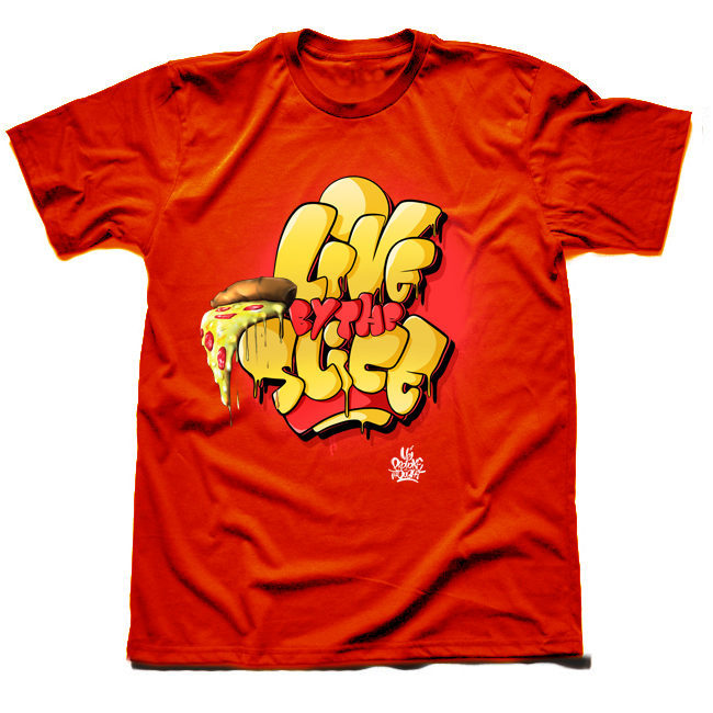 Live By the Pizza Slice Red Tee